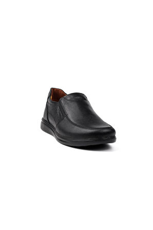 Erkek Siyah Hakiki Deri Ayakkabı, Ortopedik Taban Loafer Ayakkabı Günlük Casual Ayakkabı