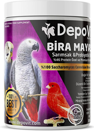 DEPOVİT Depovit Bira Mayası Egtozik Kuşlara Özel 300 GR - MUHABBET KUŞU - KANARYA - PAPAĞAN VB