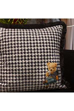 Picniker Teddy 2 Kadife Yastık/Kırlent (Dolgu Boncuk Elyaf, Ulusl. Yıkama Ve Solmama Sertifikası)