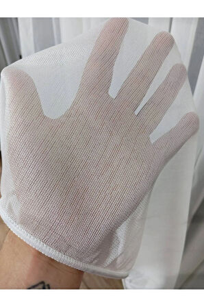 Farbateks Dikim Brillant Zarif Dökümlü Sade Düz Tasarım Model Land 1/2 Kat Pileli Tül Perde