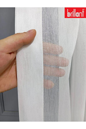 Farbateks Dikim Brillant Zarif Dökümlü Sade Düz Tasarım Model Land 1/2 Kat Pileli Tül Perde