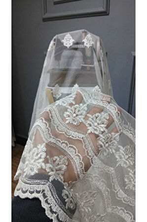 Etek Nakış Serpme Model Tarz Modern 2Kat Pileli Tül Perde