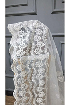 Etek Nakış Serpme Model Tarz Modern 3Kat Pileli Tül Perde