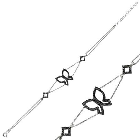 Gümüş Kelebek Kadın Bileklik 