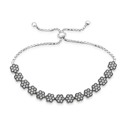 Gümüş Papatya Kadın Asansör Bileklik