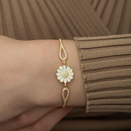 ​Gümüş Gold Papatya Bileklik 