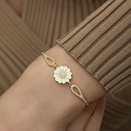 ​Gümüş Gold Papatya Bileklik 