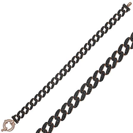 Gümüş Siyah Taşlı Gurmet Kadın Bileklik