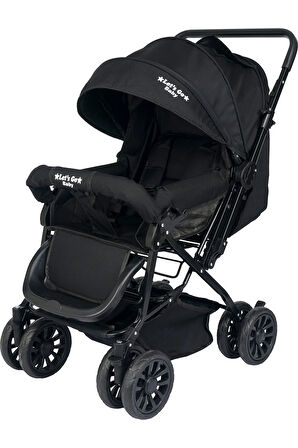 Berre Ergonomik Katlanabilir Konforlu Bebek Arabası Siyah Bebek Puset