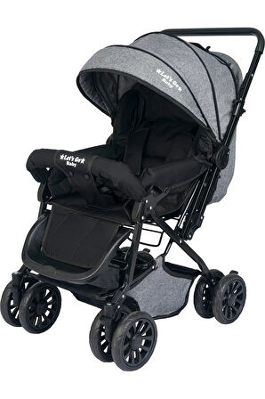 Berre Çocuk Ergonomik Katlanabilir Dayanıklı Bebek Arabası Gri Bebek Puset