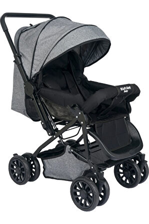 Berre Çocuk Ergonomik Katlanabilir Dayanıklı Bebek Arabası Gri Bebek Puset