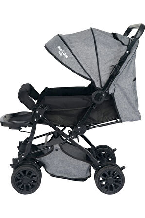 Berre Çocuk Ergonomik Katlanabilir Dayanıklı Bebek Arabası Gri Bebek Puset