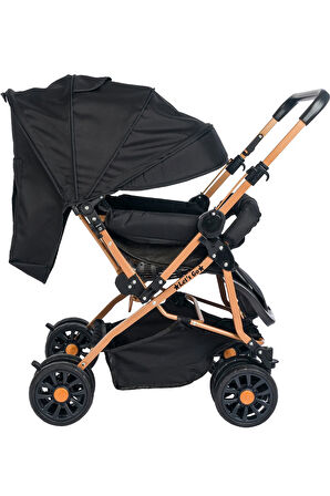 Çift Yönlü Ergonomik Bebek Arabası Bebek Puset Dayanıklı Katlanabilir Siyah Gri Bej Gold