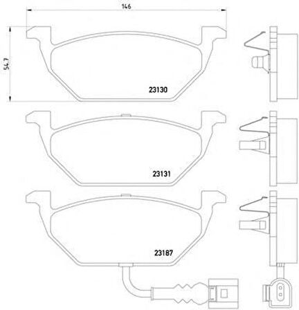 Skoda Roomster Ön Fren Balata (2007-2016) 1.4, 1.2 1K0698151D