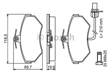 Volkswagen Passat Ön Fren Balata (1996-2001) 1.8, 1.6, 1.9 TDI 8E0698151B