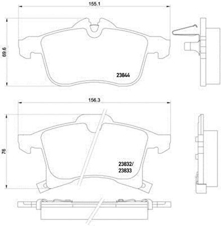 Opel Zafira Ön Fren Balata (1999-2011) 1.6, 1.8, 2.0 DTI, 1.9 CDTI 1605009