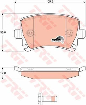 Audi A6 Arka Fren Balatasi (2004-2011) 2.0 TDI, 3.0 TDI, 2.0 TFSI 1K0698451D