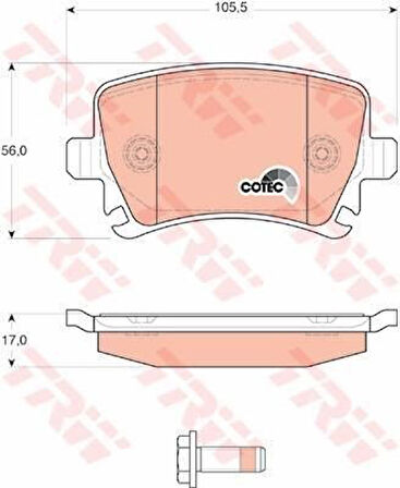 Audi Tt Arka Fren Balatasi (2007-2012) 1.8 TFSI, 2.0 TFSI 1K0698451D