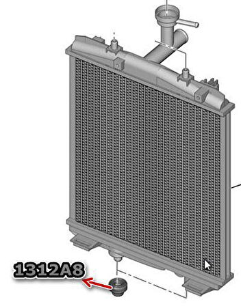 Peugeot 107 Radyator Lastik (2005-2012) 1.0, 1.4 HDI 1312A8