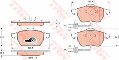Audi A4 Ön Fren Balata (1998-2008) 1.8, 2.0, 1.9 TDI, 2.0 TDI 4B0698151