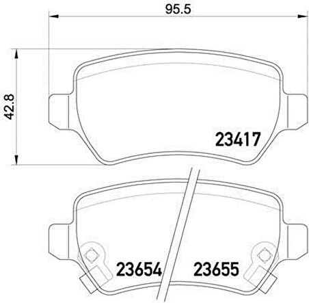 Opel Astra Arka Fren Balatasi (1998-2011) 1.6, 1.4, 2.0 DTI, 1.3 CDTI, 1.9 CDTI 1605967