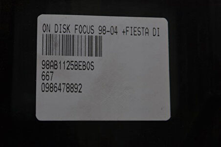  Fiesta Ön Fren Disk (1995-2009) 1.6, 1.4, 1.3, 1.25, 1.4L DURATEC, 1.4 TDCI DURATORG 98AB1125BE