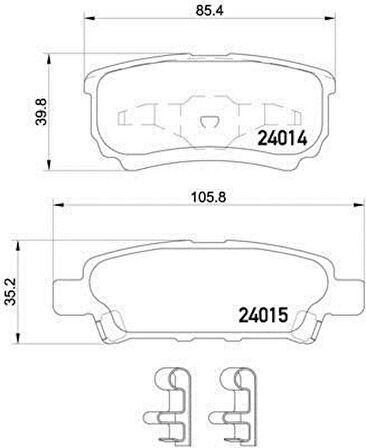 Mitsubishi Lancer Arka Fren Balatasi (2003-2012) 1.5, 1.6, 1.8 4605A479