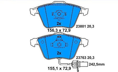 Audi A6 Ön Fren Balata (2004-2011) 2.0 TDI, 3.0 TDI, 2.0 TFSI 8E0698151C