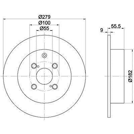Toyota Corolla Arka Fren Diski (2004-2008) 1.4 4243102080