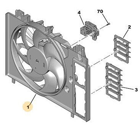 Citroen C5 Fan Motoru Komple Çerçeveli (2008-2015) 1.6 HDI, 2.0 HDI, 1.6 L THP 9804778380
