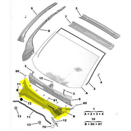 Fiat Fiorino Ön Cam İzgara Saci/Bakaliti (2007-2016) 1.3, 1.4 735716934