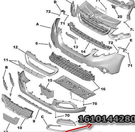 Peugeot 2008 Sis Bakalit Ön (2013-2019) 1.6 VTI, 1.2 VTI, 1.6 HDI, 1.5 HDI 1610144280