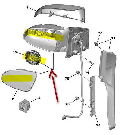 Citroen C1 Kapi Aynasi Sol (2014-2017) 1.0 B000781480