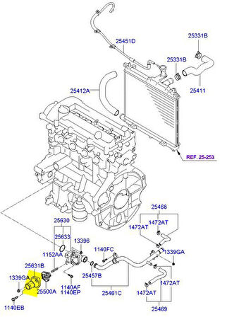 Hyundai İ10 Termostat Kapaği (2010-2016) 1.2 2563103000