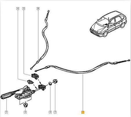 Renault Megane Scenic Arka Sağ El Fren Teli (1999-2003) 1.6, 1.9, 2.0 7700438266