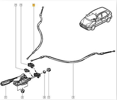 Renault Megane Scenic Arka Sol El Fren Teli (1999-2003) 1.6, 1.9, 2.0 7700432012