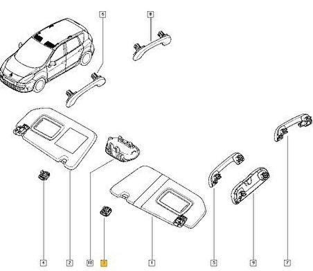 Renault Laguna Güneşlik (2008-2012) 1.6, 1.5 DCI, 2.0 DCI 964110001R