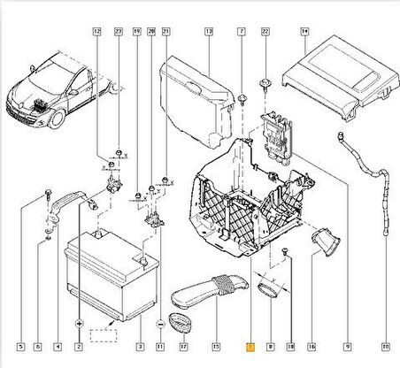 Renault Megane Sport Tourer Akü Yeri Yuvasi (2009-2014) 1.4, 1.6, 1.5 DCI, 1.6 DCI 244460002R