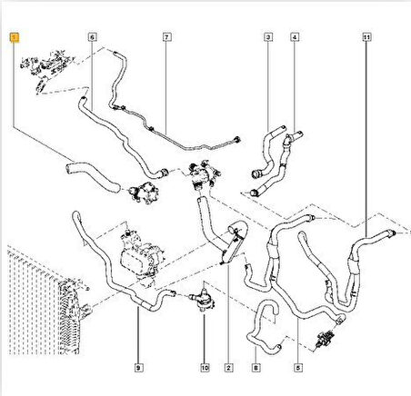 Renault Megane Sport Tourer Motor Radyatörü Üst Hortum (2012-2016) 1.6 DCI 215019052R