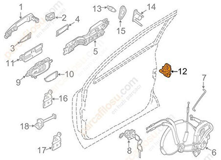 Nissan X-Trail Kapi Kilidi Karşiliği (2007-2011) 2.0 DCI 80570AA20A