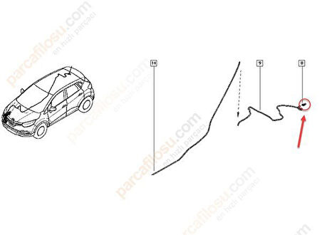 Renault Captur Silecek Fiskiye Memesi Arka (2013-2019) 1.2, 0.9, 1.2 TCE, 1.5 DCI 289701559R