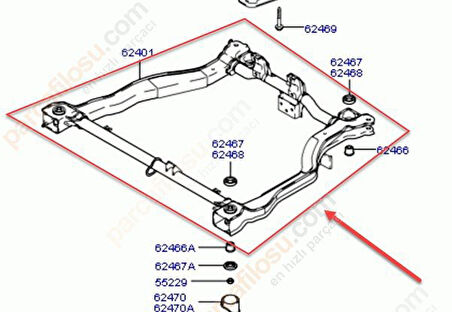 Hyundai Accent Motor Travers | Ön Beşik (2003-2006) 1.5 CRDI 6241025703