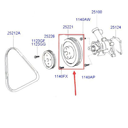 Hyundai Accent Devirdaim Kasnaği (2000-2006) 1.5 2522126021