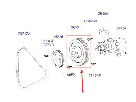 Hyundai Getz Devirdaim Kasnaği (2002-2005) 1.6 2522126021