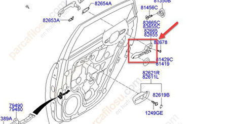 Hyundai İ30 Kapi Kolu Ön Diş (2007-2011) 1.6, 1.4, 1.6 CRDI 826552H001