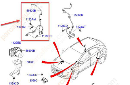 Hyundai İ30 Ön Sağ Abs Kablosu (2011-2016) 1.6, 1.6 GDI, 1.6 CRDI 59830A6300