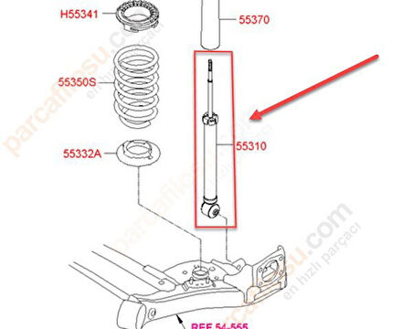 Hyundai İ10 Arka Amortisör (2013-2017) 1.0, 1.2 55310B9050