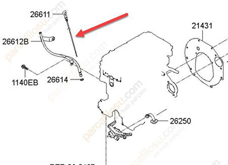 Hyundai H350 Yağ Çubuğu (2014-2018) 2.5 CRDI 266114A801