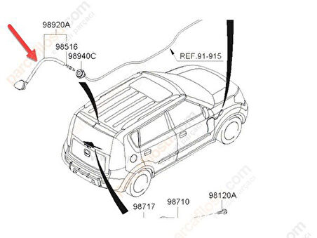 Kia Soul Silecek Fiskiye Memesi Arka (2011-2018) 1.6 989302K000