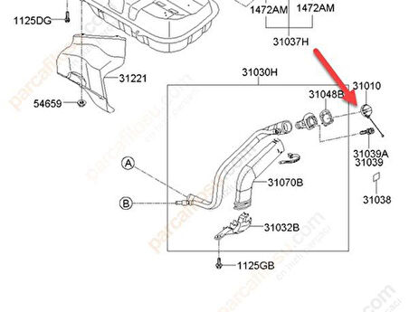 Kia Soul Yakit Depo Kapak İç (2011-2018) 1.6 310101D200